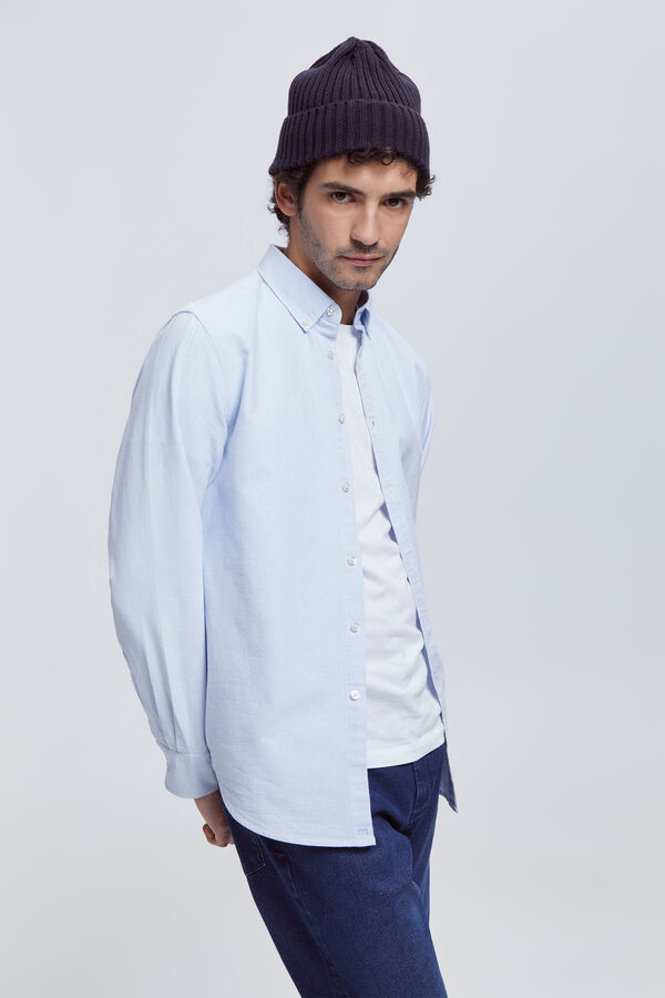 Milano Camisa Oxford Rayas Azul