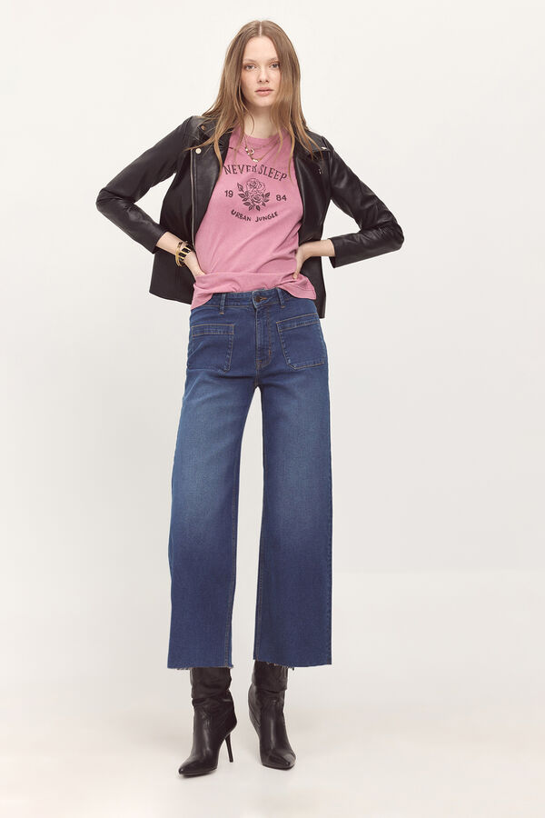 Milano Camiseta efecto lavado estampada Rosa