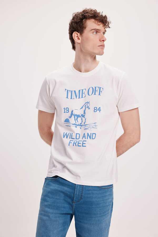 Fifty Outlet Camiseta Estampada Marfil