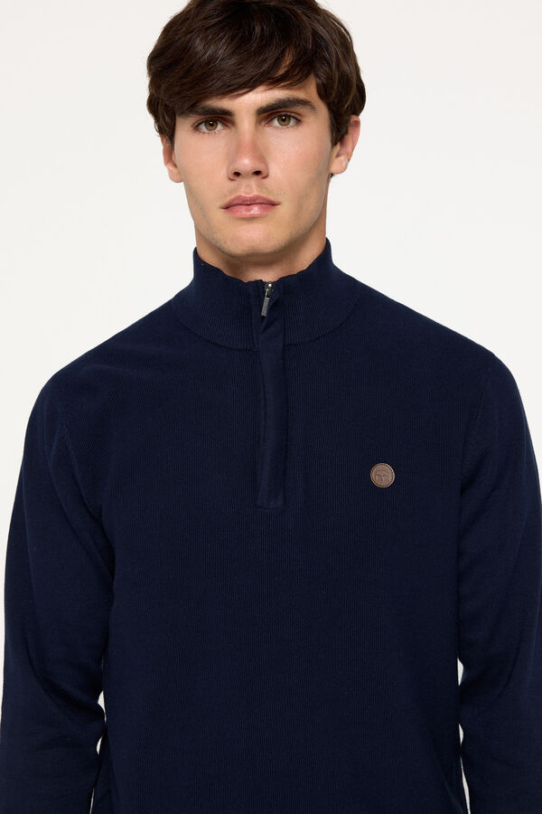 Milano Jersey Media Cremallera Navy