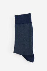 Fifty Outlet Calcetines fantasía con estructura de espiga Navy