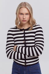 Fifty Outlet Chaqueta de algodón en tejido de rayas bicolor natural