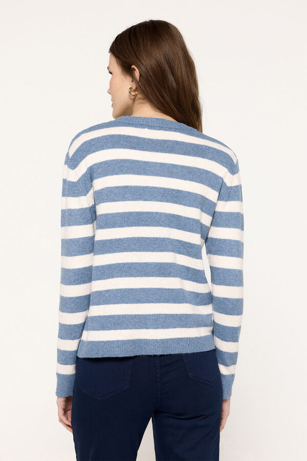 Fifty Outlet Chaqueta de tejido tacto suave botones en el delantero Azul