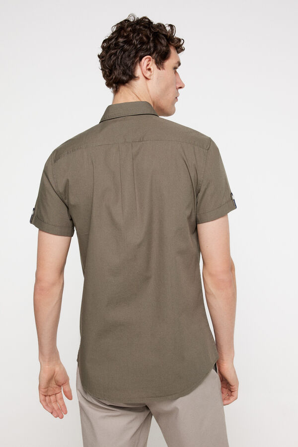 Fifty Outlet Camisa popelín lisa. Kaki Oscuro