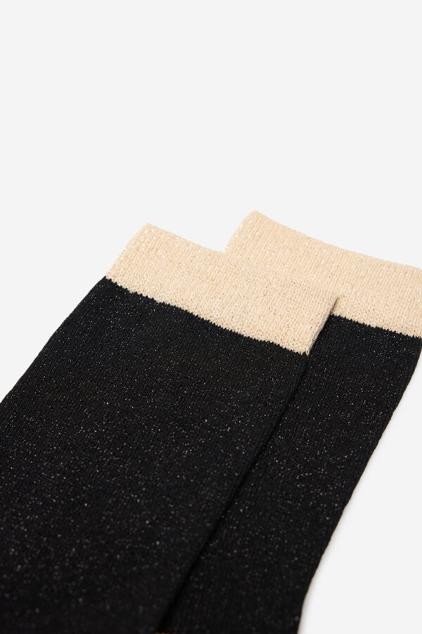 Fifty Outlet Calcetines de lurex con contraste Granate