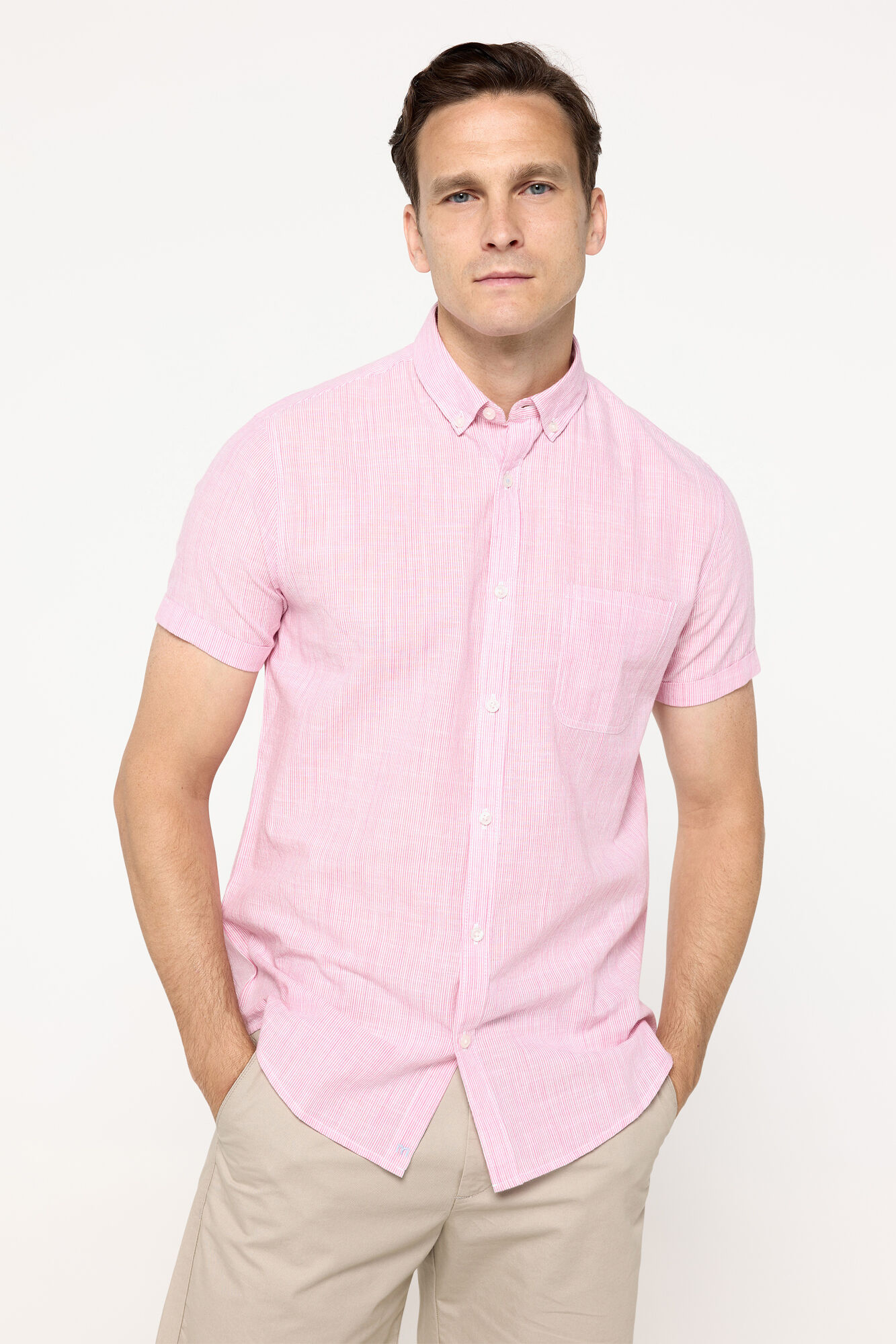 Milano Camisa sport a rayas de manga corta