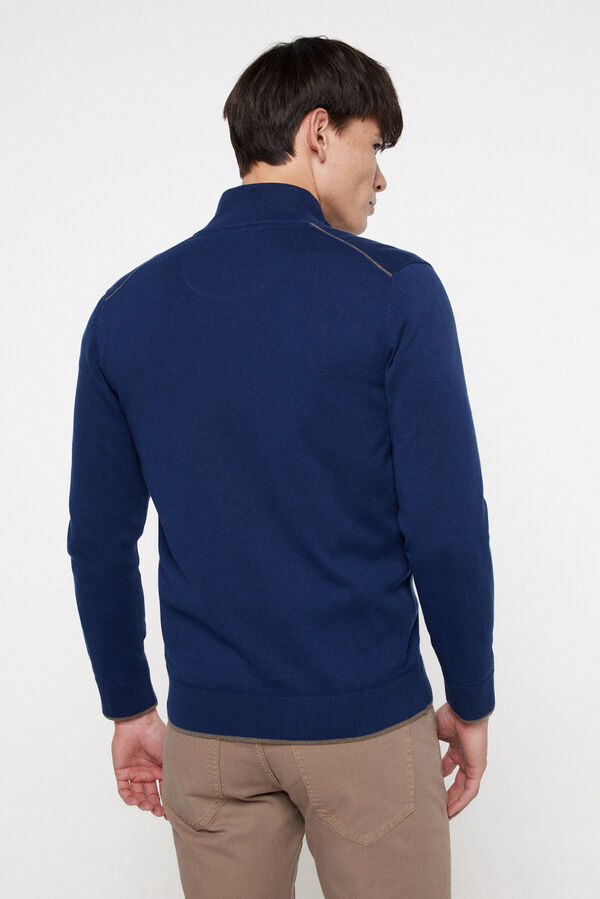 Fifty Outlet Cardigan Algodón cremallera Navy