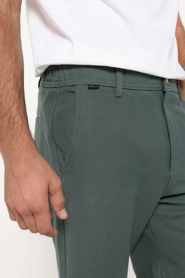 Fifty Outlet Bermudas aspecto lino. Verde