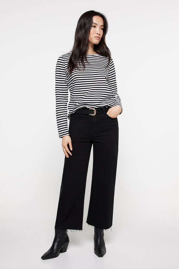 Milano Camiseta rayas lurex Negro