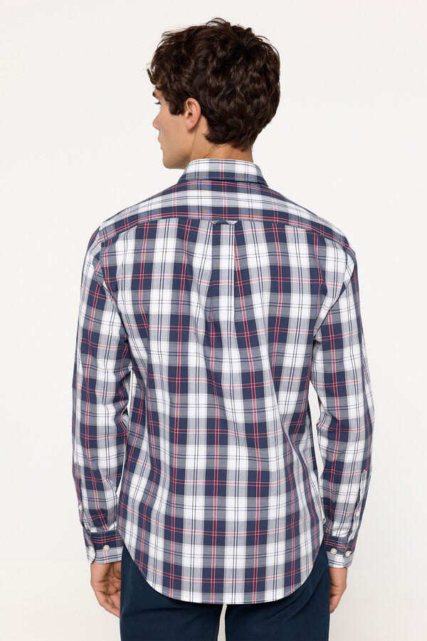 Fifty Outlet Camisa popelín cuadros Azul