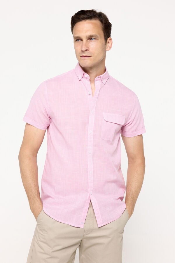 Fifty Outlet Camisa slub lisa Granate