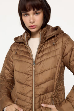 Fifty Outlet Abrigo acolchado con capucha Tostado