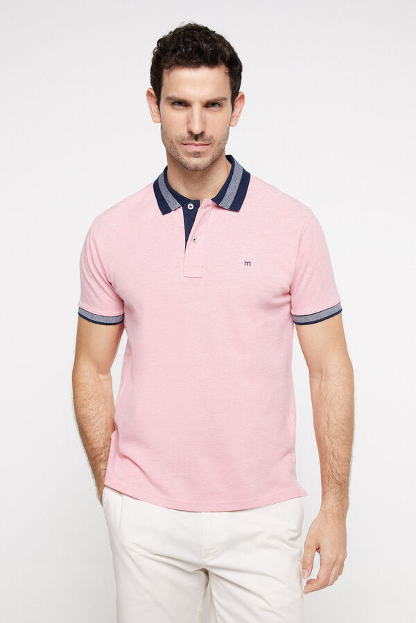 Fifty Outlet Polo de algodón en tejido bicolor. Rosa