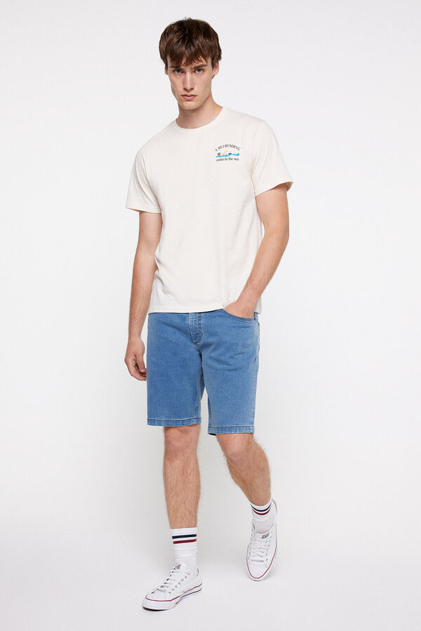milano Camiseta Algod&oacute;n Estampada. Beige