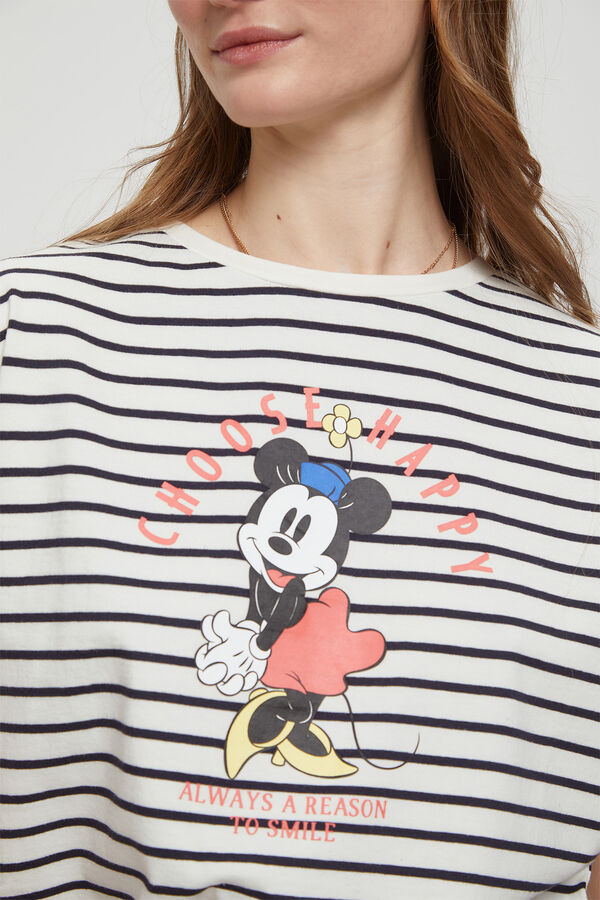 Fifty Outlet Playera de rayas licencia Minnie Mouse natural