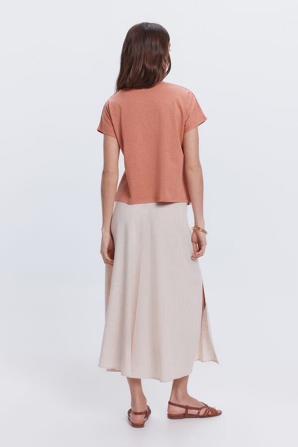 Fifty Outlet Camiseta mezcla lurex Naranja