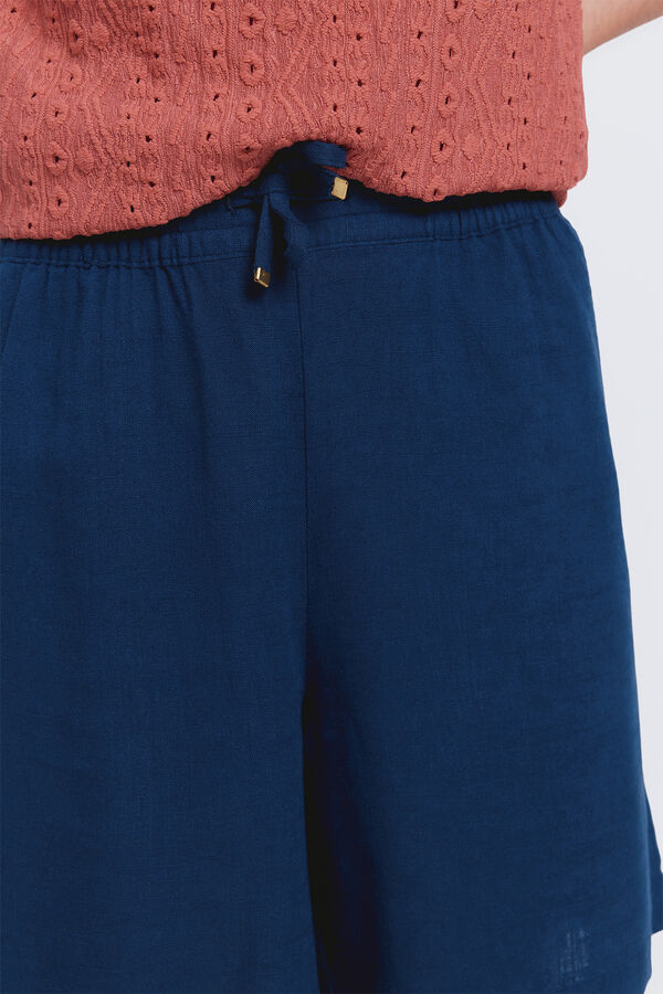 Fifty Outlet Bermuda de lino Azul