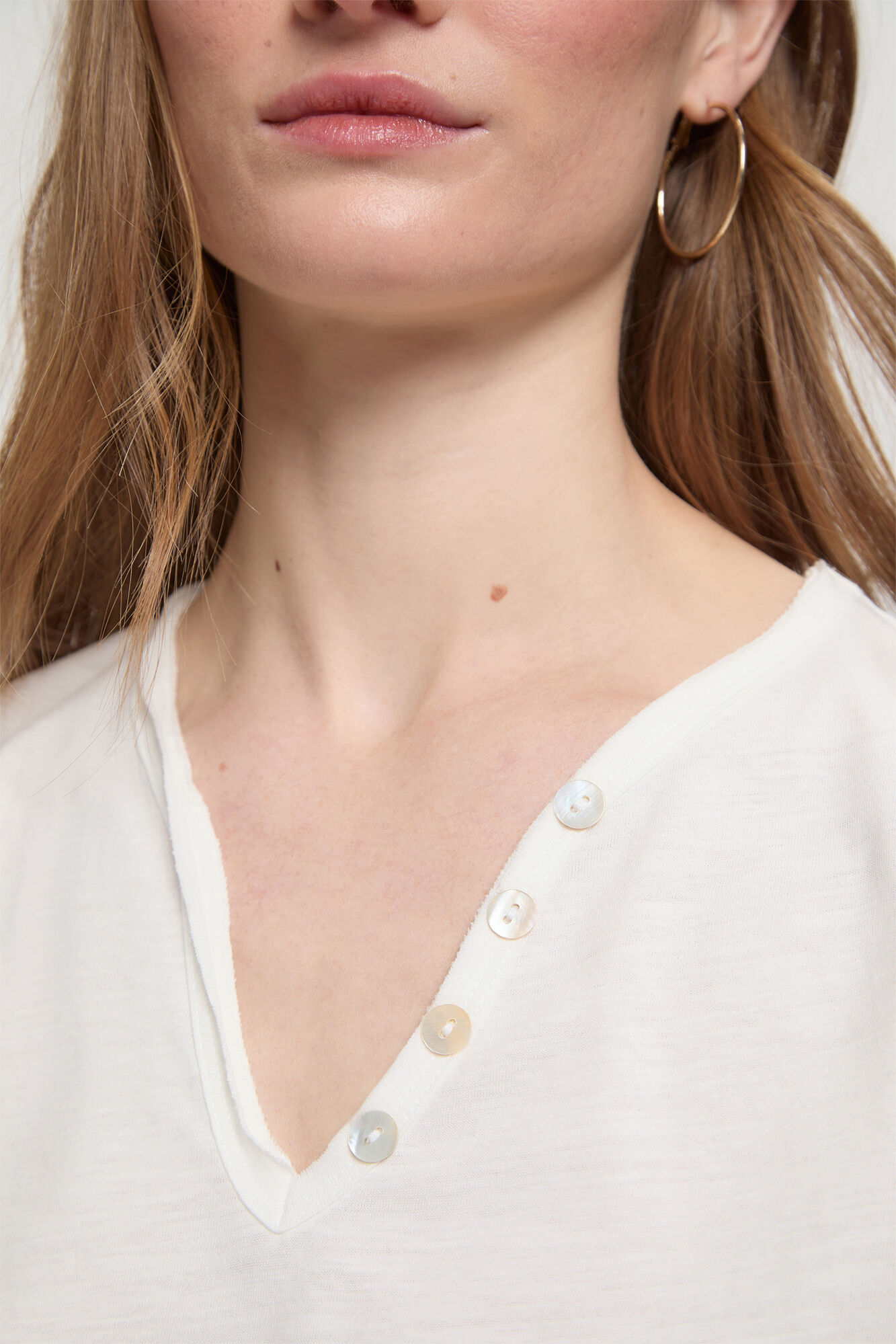 Milano Camiseta algod&oacute;n slub botones en escote