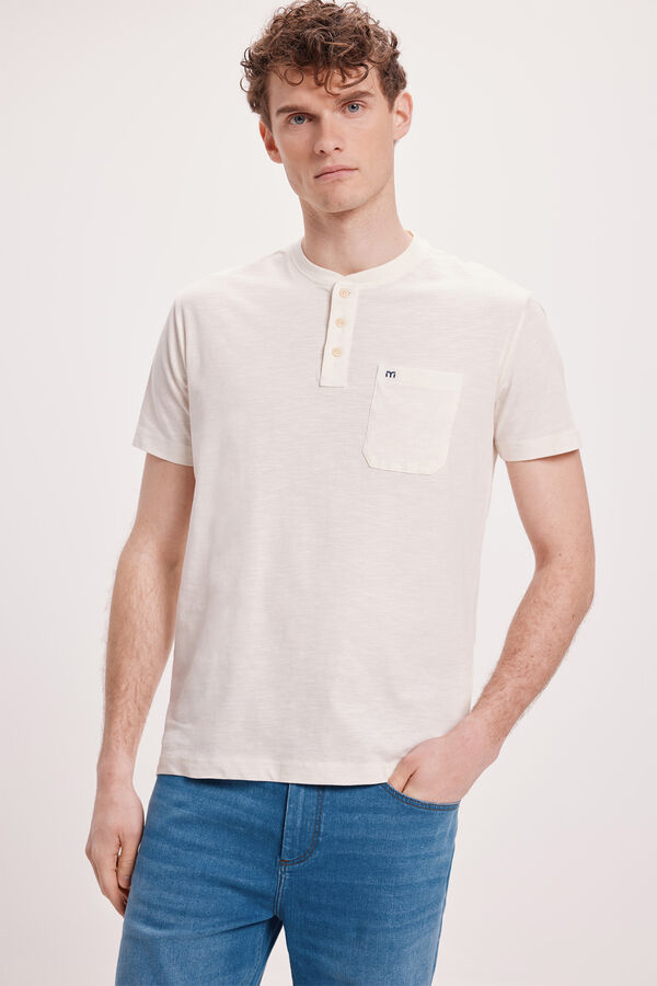 Fifty Outlet Camiseta Cuello Panadero Marfil