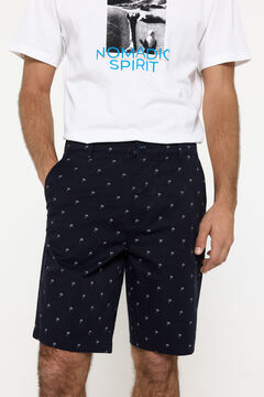 Fifty Outlet Bermudas algodón con microestampado Azul