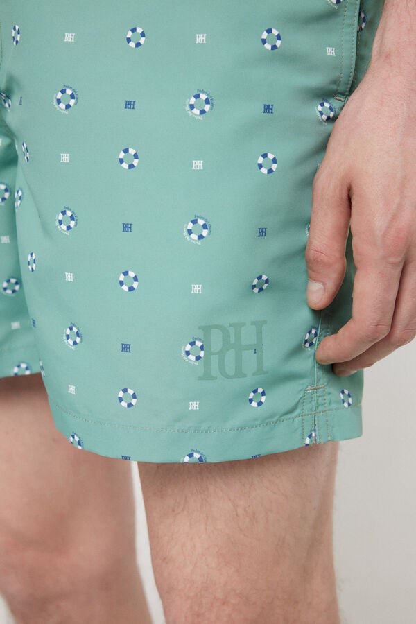 Pedro del Hierro Ba&ntilde;ador con estampado mini flotador PDH. Azul