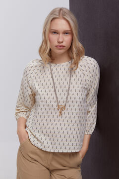 Fifty Outlet Blusa abullonada Marfil