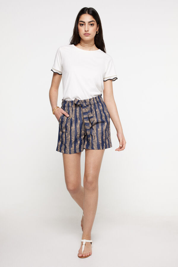 Fifty Outlet Bermudas light denim estampadas. Azul