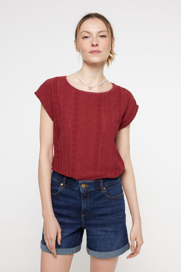 Milano Camiseta bimateria Granate