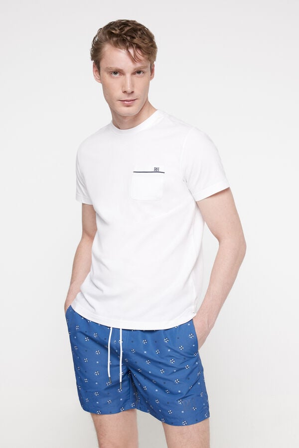 Pedro del Hierro Ba&ntilde;ador con estampado mini flotador PDH. Azul