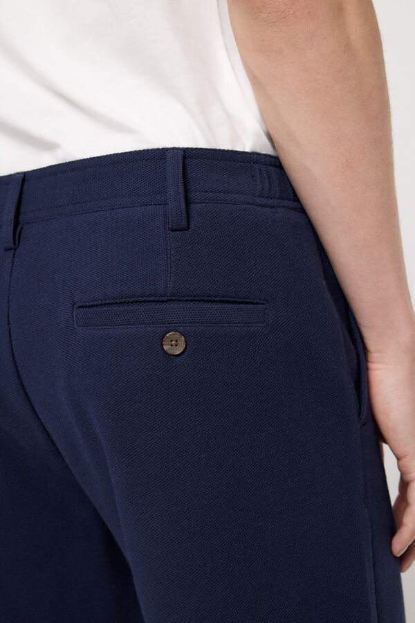 Fifty Outlet Bermudas aspecto lino. Azul
