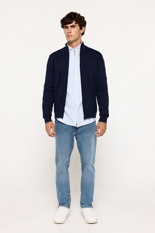 Fifty Outlet Chaqueta tejido cierre Navy