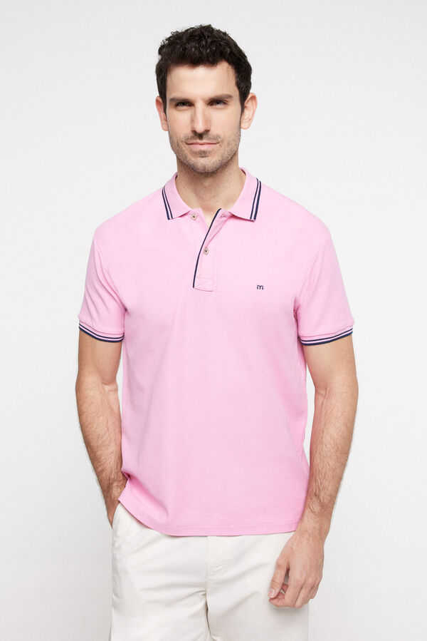 Fifty Outlet Polo Tipping Contraste Rosa