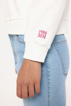 Fifty Outlet Sudadera logo estampado cuello rib Marfil