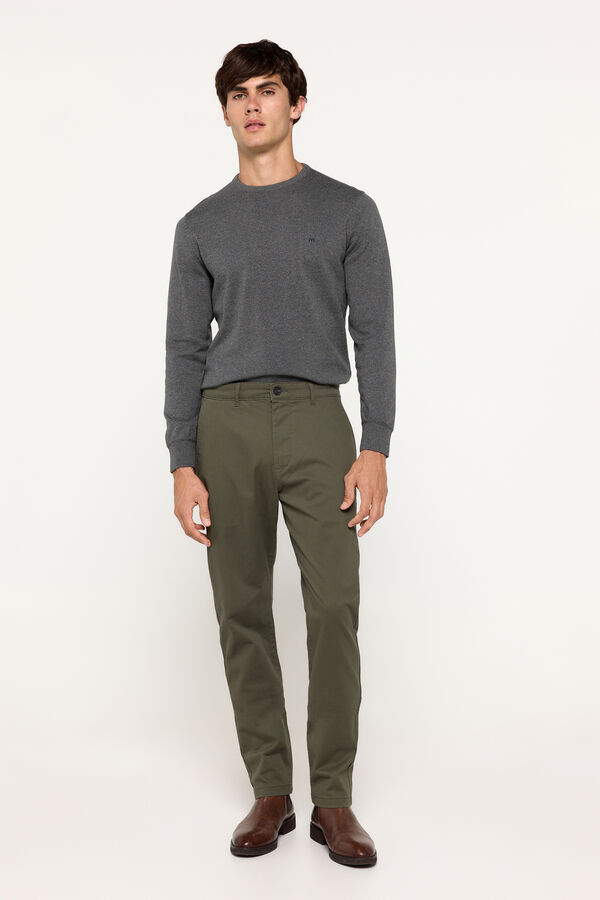 Fifty Outlet Pantalón chino carpenter Kaki Oscuro