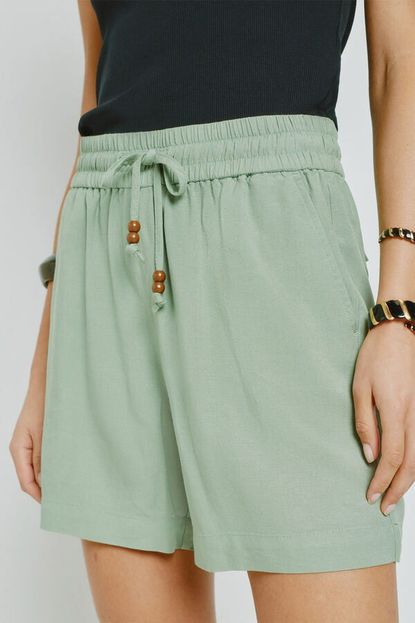 Milano Bermudas lisas con cintura el&aacute;stica Verde