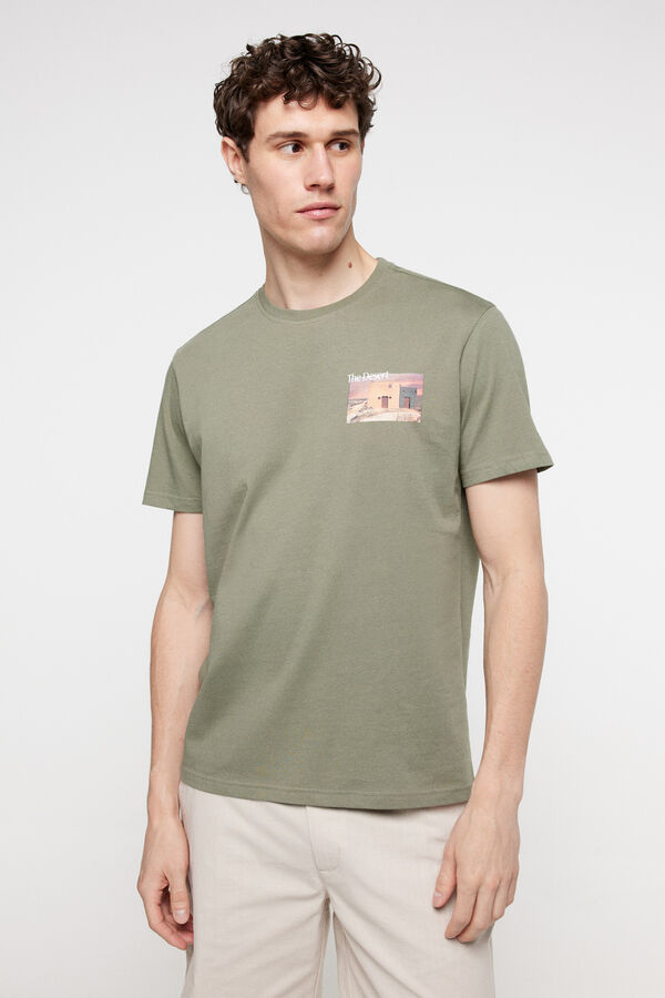 Milano Playera manga corta. 100% algod&oacute;n. Kaki Oscuro