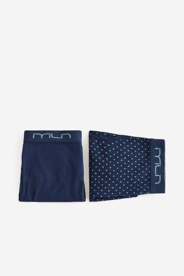 Milano Pack boxer liso y estampado Navy