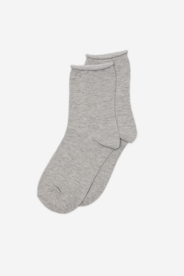Fifty Outlet Calcetines micro lúrex Gris Claro