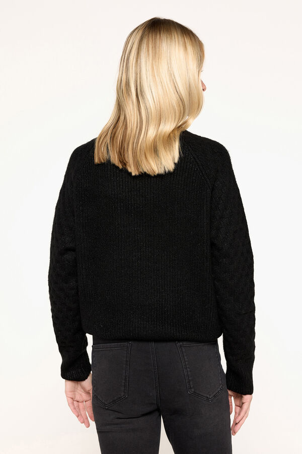 Fifty Outlet Jersey grueso calado hilo lurex Negro