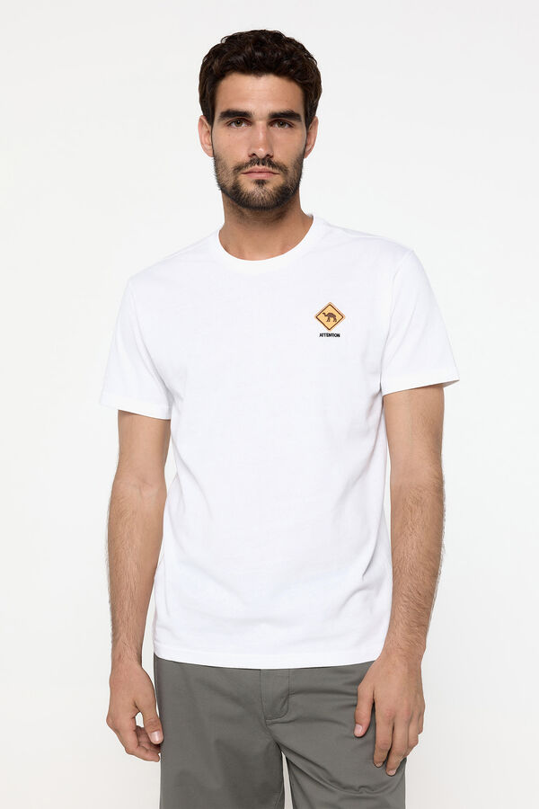 Fifty Outlet Playera manga corta. 100% de algodón. Blanco