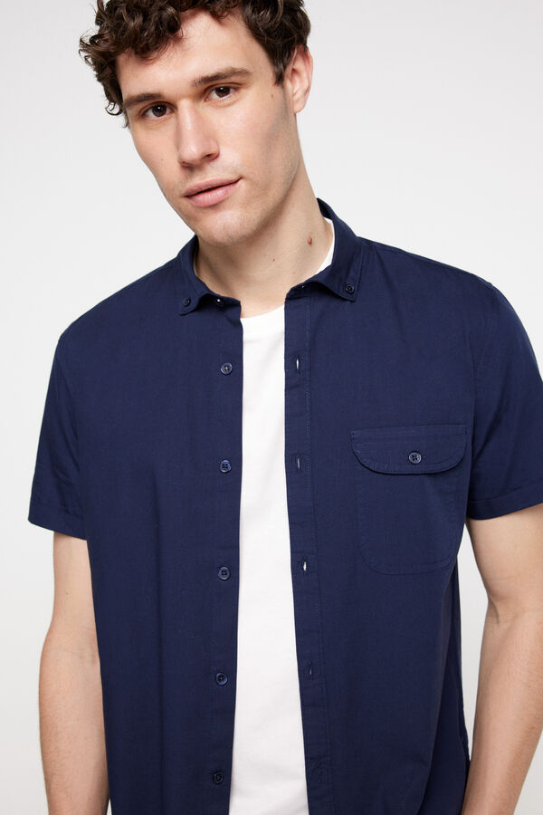 Fifty Outlet Camisa popelín lisa. Azul