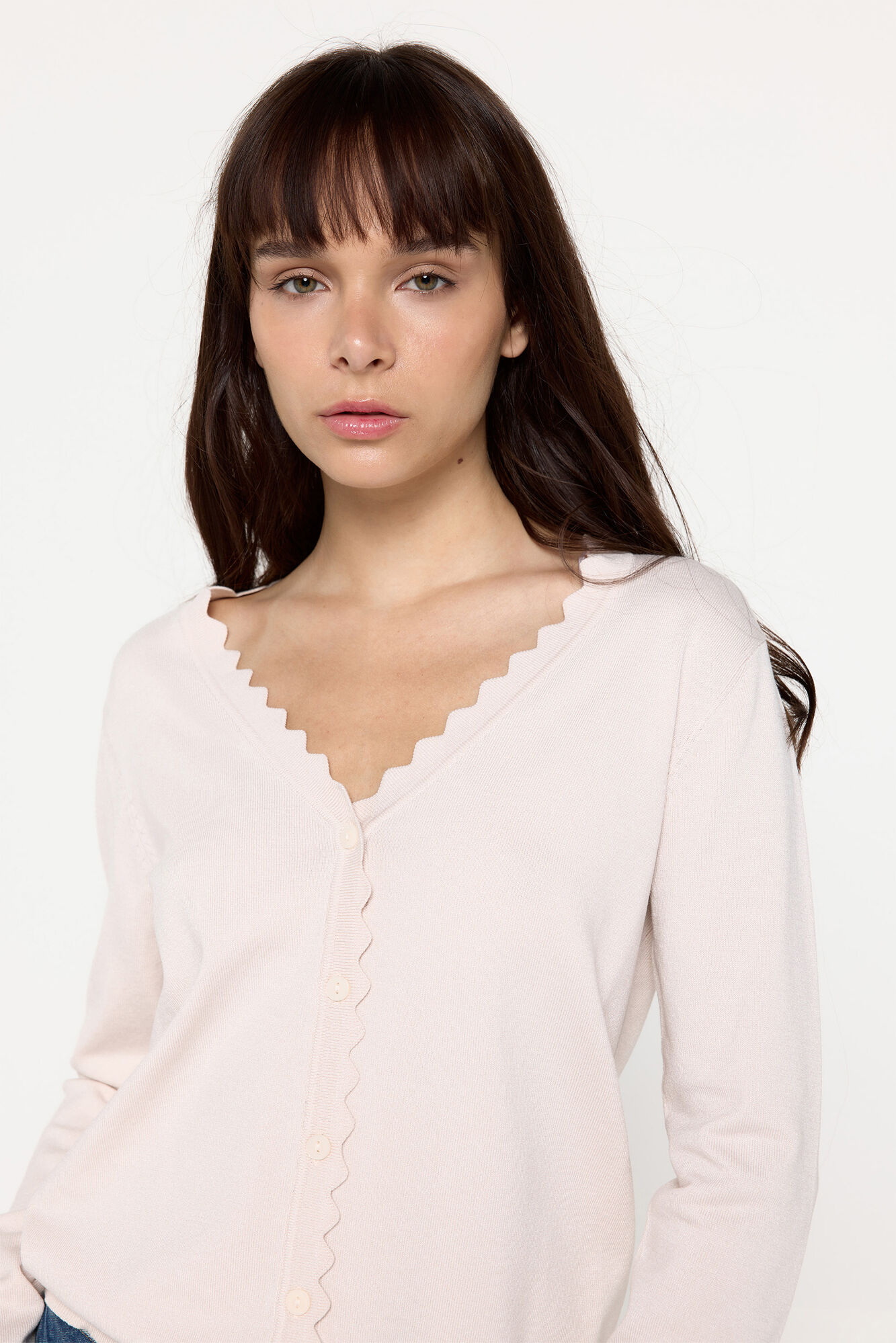 Milano Cardigan de punto de viscosa con detalle ondas