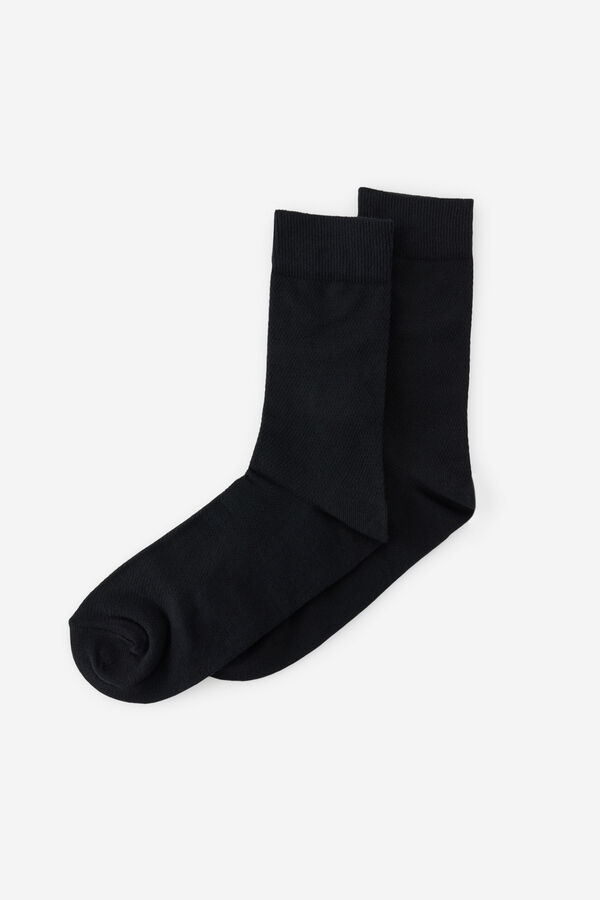 Fifty Outlet Calcetines básicos con estructura Negro