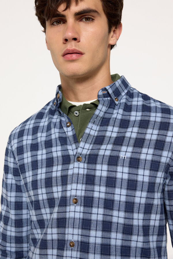 Fifty Outlet Camisa twill cuadros Azul