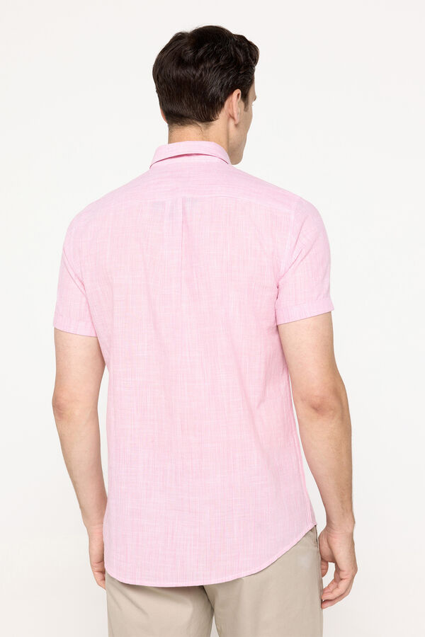 Milano Camisa sport a rayas de manga corta Rojo