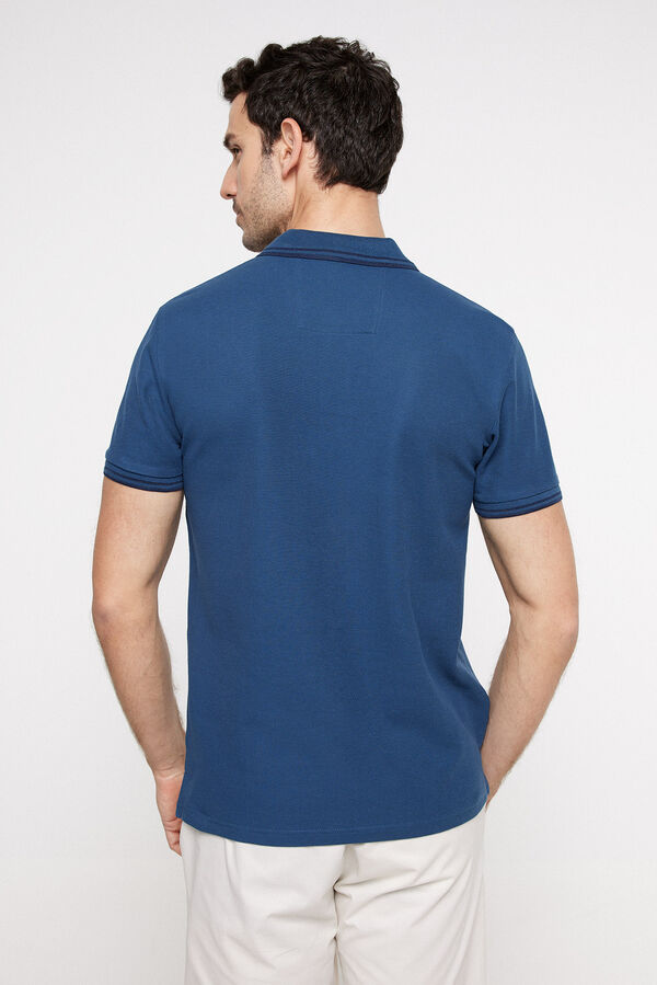 Fifty Outlet Polo Tipping Contraste Azul