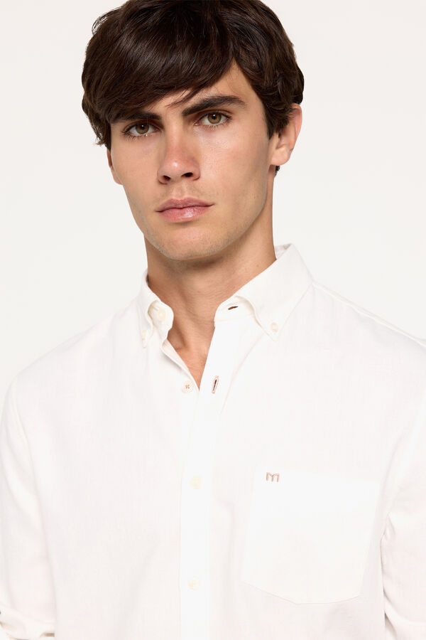 Fifty Outlet Camisa twill lisa Marfil