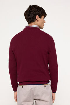 Fifty Outlet Jersey Microestructura cuello caja Granate
