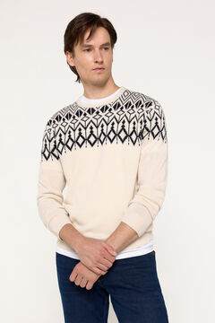 Fifty Outlet Jersey cenefas cuello caja Marfil