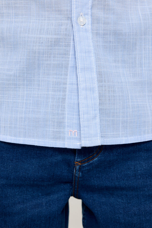 Fifty Outlet Camisa slub lisa Azul